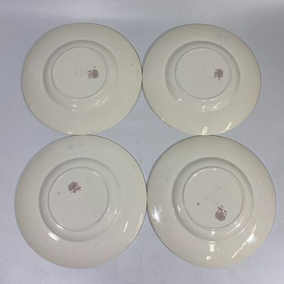 Antique Wedgwood Conway Patrician Dinner Plates set of (4) Embossed Relief 9.25 - Picture 6 of 15